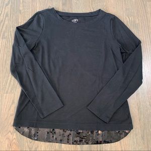 Ann Taylor loft sweatshirt with sequined bottom